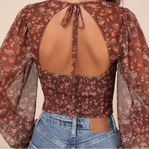 Floral Sheer Backless Top